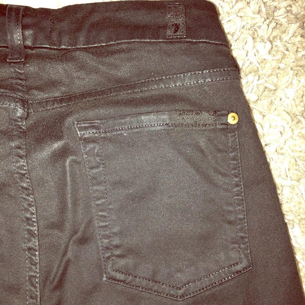 Black Waxy Skinny Jeans